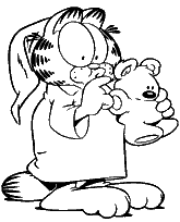 coloriage garfield en pyjama